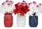 Patriotic Mason Jar Centerpiece with Flowers & Flags for 4th of July